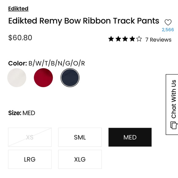 Edikted Navy Remy Ribbon Track Pants XS - Picture 9 of 9